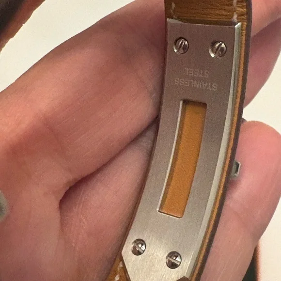 Hermes Kelly Paris Swiss made brown and silver watch. - Picture 2 of 9